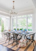 Table festively set for Christmas breakfast