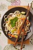 Tagliatelle with carrots, courgette and mint (Asia)