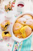 Pumpkin Buchteln (baked, sweet yeast dumpling) with poppy seeds