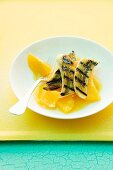 Grilled banana with orange sauce