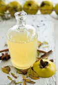 Homemade quince syrup