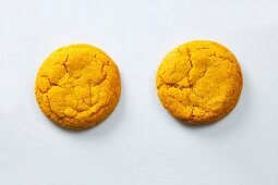 Two banana and passion fruit cookies