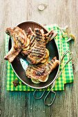 Grilled pork chops filled with figs