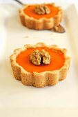 Pumpkin pies with walnuts