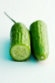 A halved cucumber