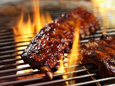 Spare ribs on a barbecue