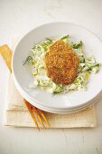 Lammhackfleischschnitzel mit Tzatziki