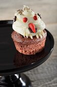 A snowman cupcake