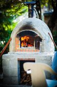 A rustic pizza oven outside