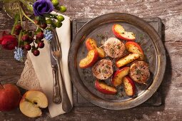 Oven-baked pork fillet with apple