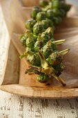 Roasted Brussels sprouts on baking paper