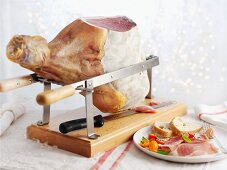 A ham on a stand