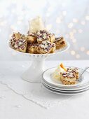 Cheesecake tray bake with Christmas pudding and Cognac