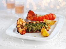 Lobster tails with herb butter for Christmas