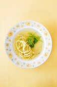 Noodle soup with herbs