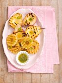 Grilled pears and pineapple