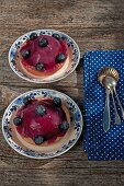 Tartlets with blueberry mousse