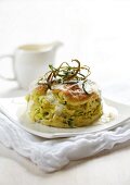 Courgette souffle with creamy sauce