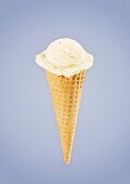 Vanilla ice cream in a cone