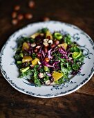 Kale salad with oranges and hazelnuts