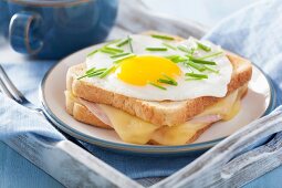 A Croque Madame sandwich