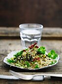 Pearl barley with dried tomatoes and parsley