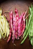 Yellow beans, borlotti beans and fava beans