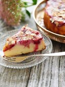 Plum cake with flaked almonds