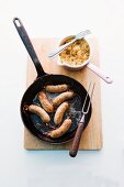 Fränkische Bratwurst mit karamellisiertem Sauerkraut