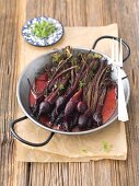 Baked beetroot glazed with honey and balsamic vinegar
