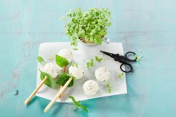 Cake pops with cream cheese and herbs