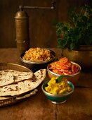 Moroccan appetisers and unleavened bread