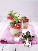 Coconut tiramisu with pineapple and strawberries