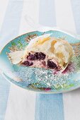 Apple and cherry strudel with ricotta cheese