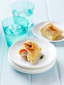 Crepe parcels with smoked salmon