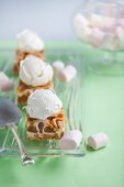 Marshmallow caramel topped with meringue