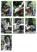 Painting and upholstering a chair