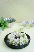 Wreath of white hyacinths