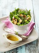 Samphire, green asparagus and fish salad