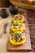 Beef stew served in sweet corn baskets