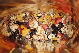 Fruit muesli in a bag