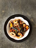 Squid garganelli with seafood and chilli