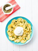 Pineapple carpaccio with mint and sugar