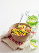Corn salad with tomatoes and coriander