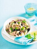 Shell pasta with tuna, artichokes and olives
