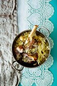 White cabbage with pork knuckle