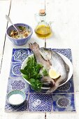 Fresh trout with herbs and lemon