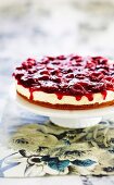 White chocolate cheesecake with vanilla cherries