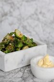 Fried Brussels sprouts with aioli