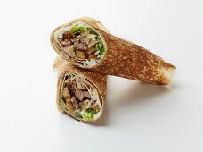 A chicken shawarma wrap